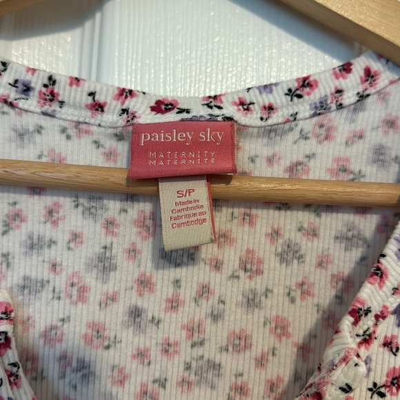 Paisley Sky Maternity Floral Stretchy Tank Top - Picture 2 of 5